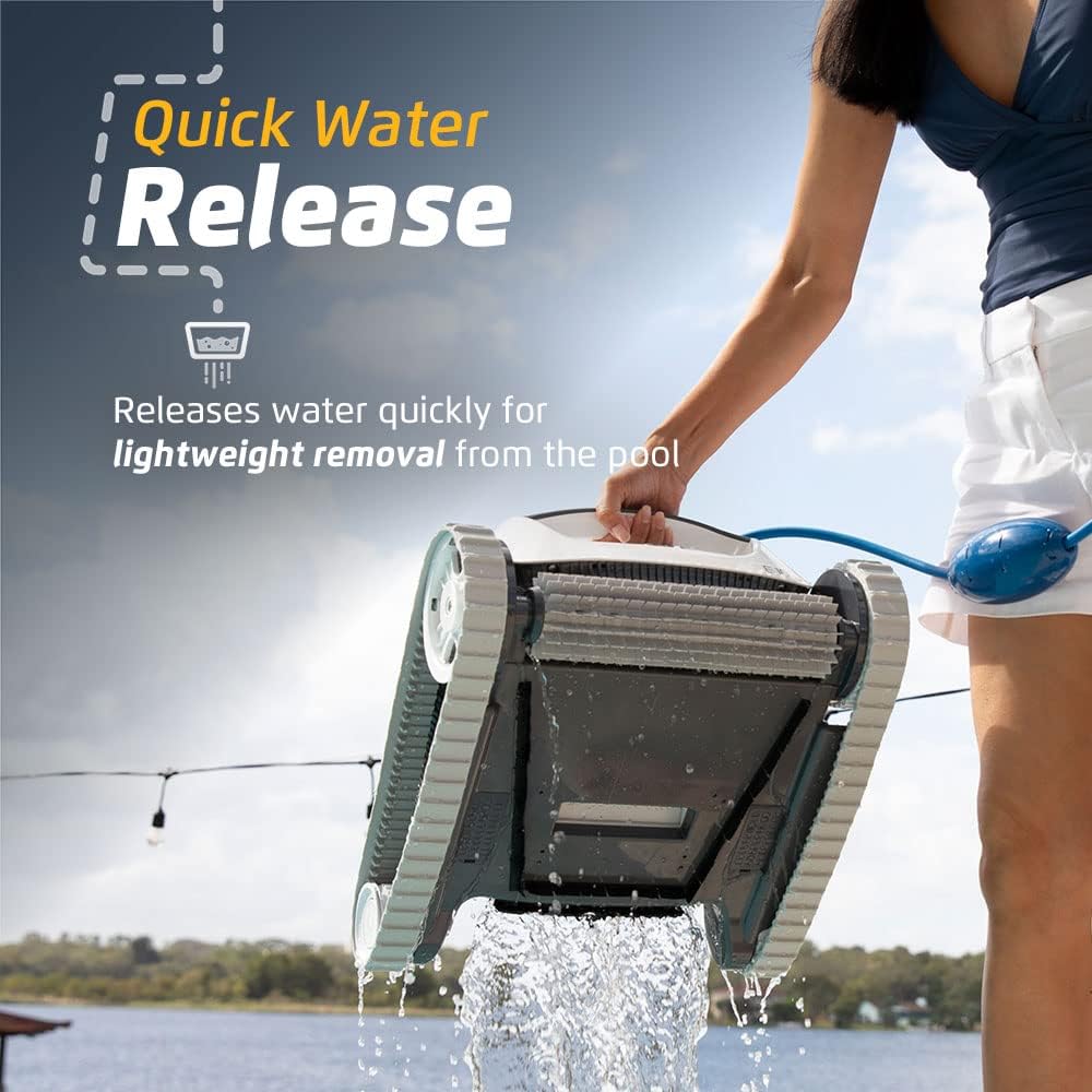Dolphin E10 Automatic Robotic Pool Vacuum Cleaner, Active Scrubber Brush, Top Load Filters Access