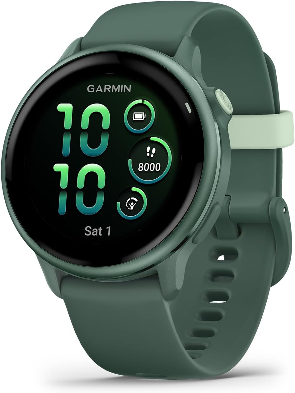 Garmin Vivoactive 6 Smartwatch Metallic Jasper Green with Jasper Green Band Best Fitness GPS Smart-Watch with AMOLED Display, 11-Day Battery, Advanced Activity Tracking Watch Bundle for Men &Women