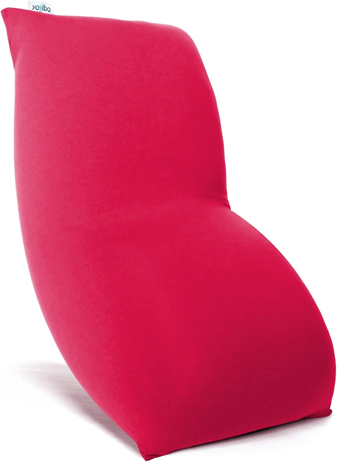 Yogibo Short Bean Bag Lounger Chair for Adults, Kids and Teens with Filling, Soft, Plush, Comfy, Sensory Lounge Beanbag Loveseat, Washable Cover, Red