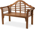 Plow & Hearth Weatherproof Lutyens Eucalyptus Wood Garden Bench | Foldable Patio Benches | Outdoor Furniture Seating for Porch Park Deck | Natural