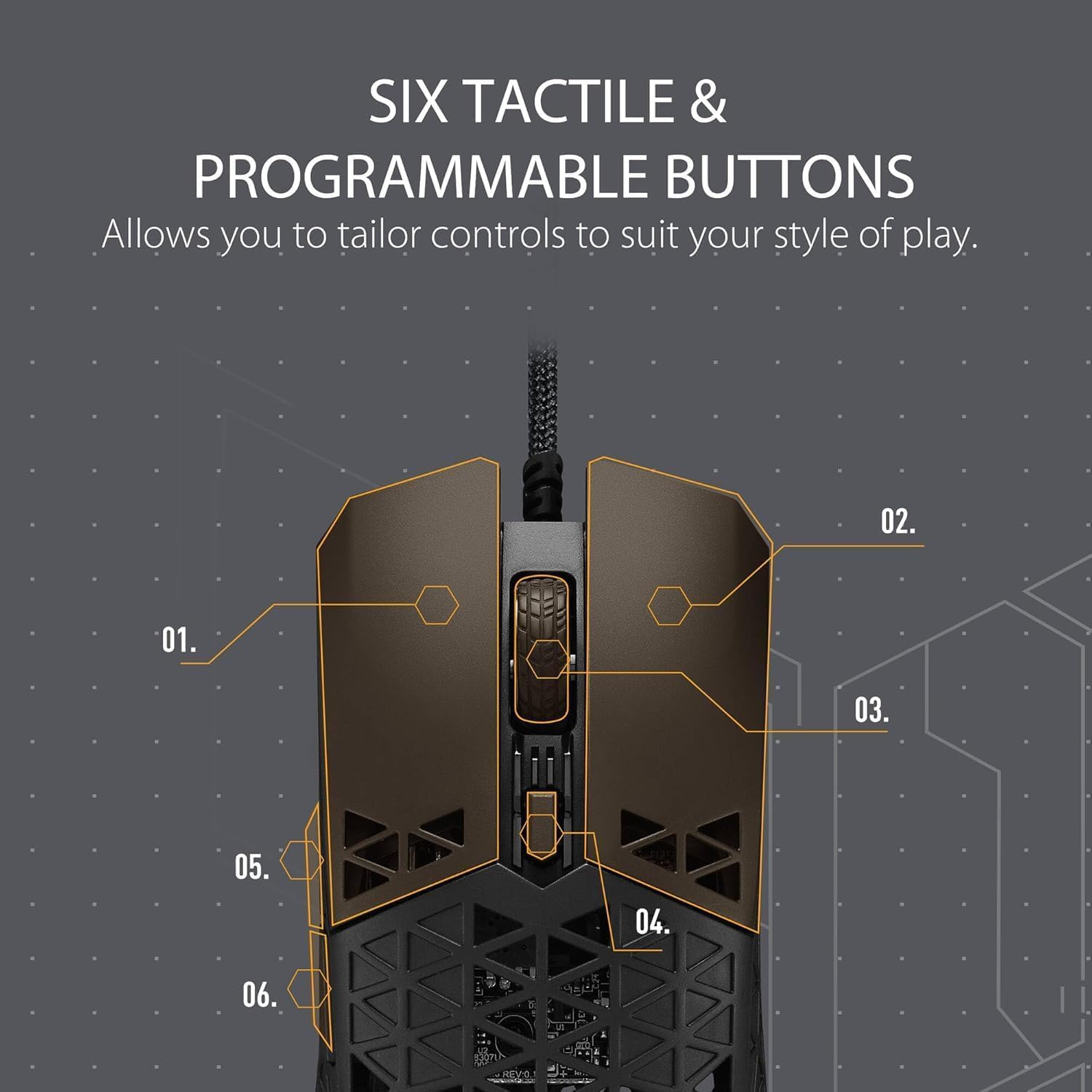ASUS TUF M4 Air Wired Gaming Mouse-P307, Durable and Ultralight Air Shell Design, 16,000 DPI Optical Sensor, Six Tactile Buttons, IPX6 Water Resistance Bundle with ROG Strix Scope II Gaming Keyboard
