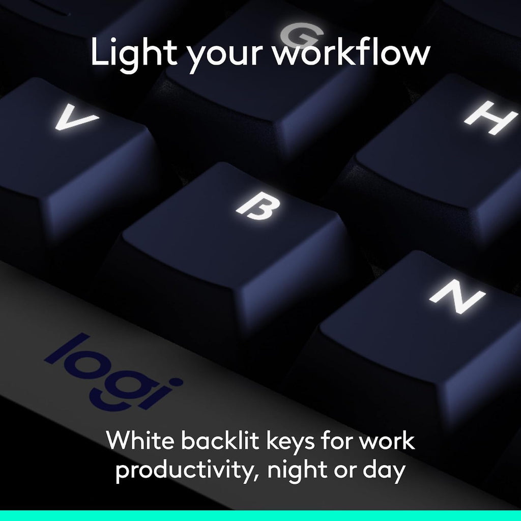 Logitech Alto Keys K98M Wireless Mechanical Clicky Keyboard, Customizable Keyboard with Vibration Absorbing Gasket, Backlit Keys, Bluetooth, USB-C Charging, for PC, Mac, Laptops - Graphite