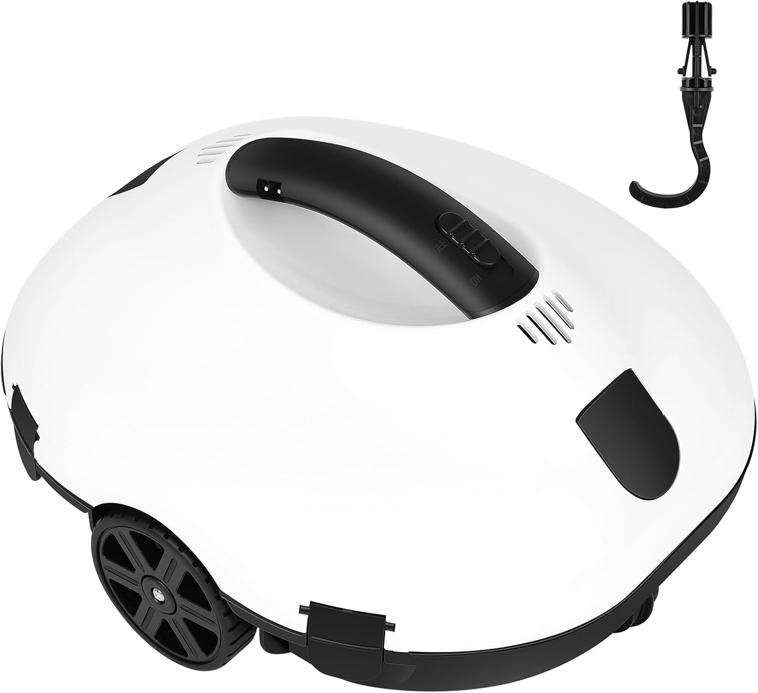 130 Mins Runtime Cordless Robotic Pool Cleaner Portable Lightweight Automatic Vacuum Self-Parking 5200mAH Fast Charging Powerful for Above-Ground Swimming Pool up to 861Sq.ft (White)