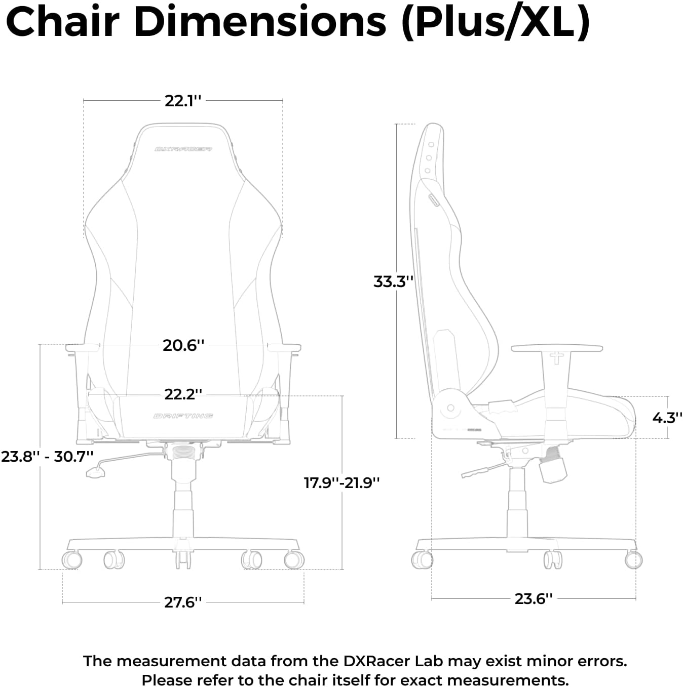 DXRacer Drifting XL Ergonomic Video Computer Gaming Chair with Lumbar Support and Headrest, Racing Style Height Adjustable (EPU Leatherette, Black Red)
