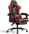 Shahoo Gaming Chair, Video Gaming Chair with Footrest and Lumbar Support, Ergonomic Computer Chairs with 360° Swivel and Height Adjustable, Spin Chair with Headrest for Home Office, Study Room (Red)