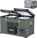 ICECO VL60 12V Dual Zone Portable Refrigerator, 63Qt 12 Volt Refrigerator Powered By SECOP, 0°-50°F, 12/24VDC&110-240VAC, Car Fridge Portable Freezer for Car, Truck, RV, Travel | with Magnetic Battery