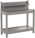 Dura-Trel Greenfield PVC Vinyl Indoor Outdoor Table Potting Bench Station with Shelf for Plant Accessories & Gardening Supplies Storage, Mocha