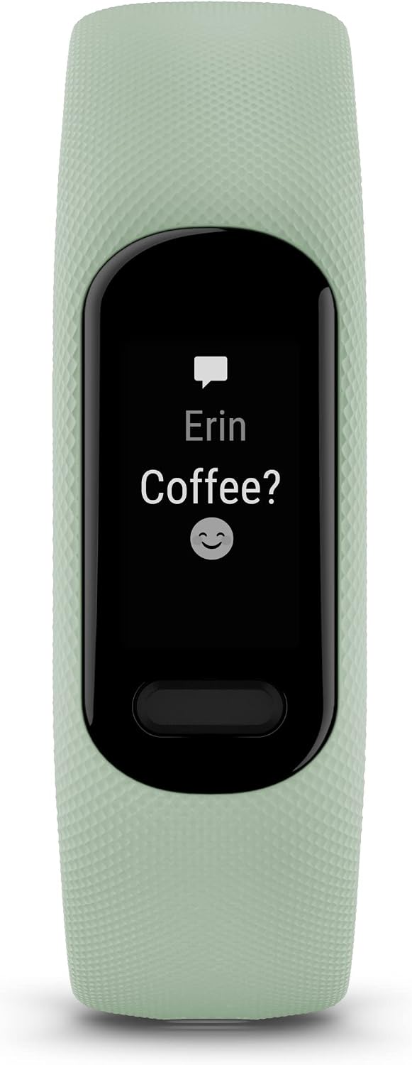 Garmin vivosmart 5 Fitness Tracker, Long-Lasting Battery, Wrist Heart Rate, Sleep Tracking, Smart Notifications, Compatible with Phone GPS, Mint, Signature Series Charger Bundle