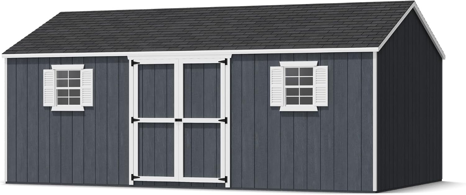 Little Cottage Co. 12x20 Value Workshop Shed with Operable Windows and Floor, Outdoor Wood Storage Do-It-Yourself Precut Kit