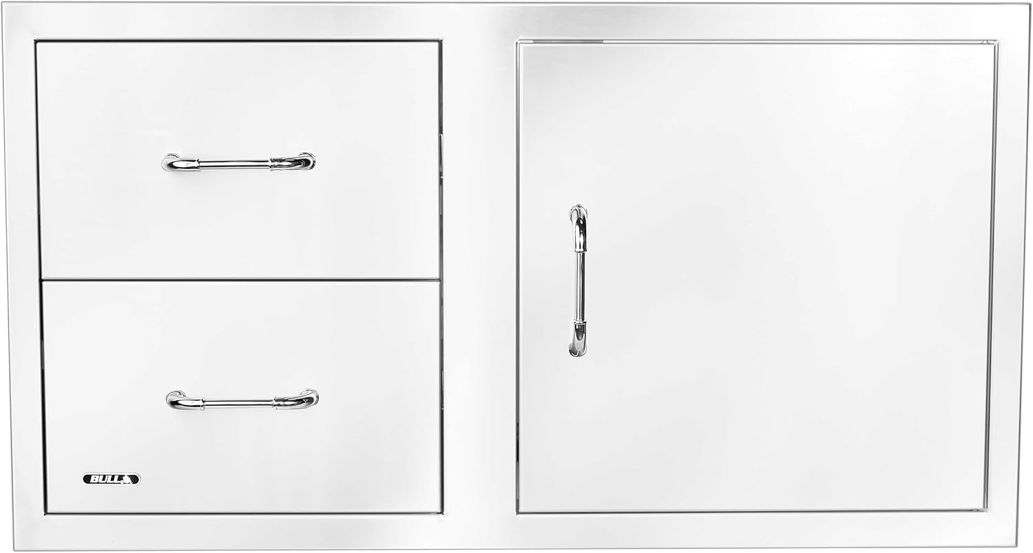 Bull Outdoor Products Premium Components for Outdoor Kitchen BBQ Island 38' Door/Drawer Combo with Reveal