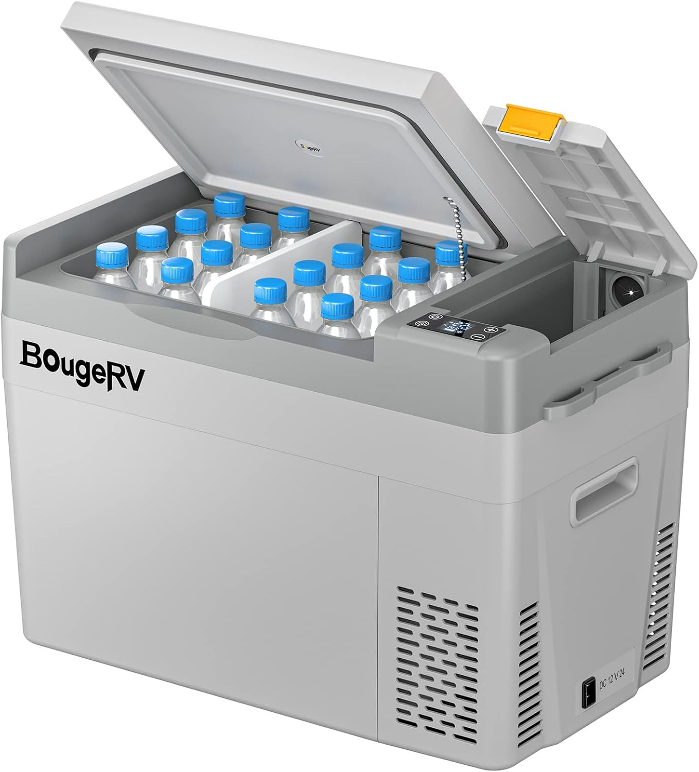 BougeRV 12 Volt Refrigerator, CRPRO 30 Quart 12V Car Fridge, Portable Freezer (-8℉~50℉), Compressor Cooler with 12V/24 DC, 110-240 AC for Outdoor Camping Overlanding Truck RV SUV Van (White)