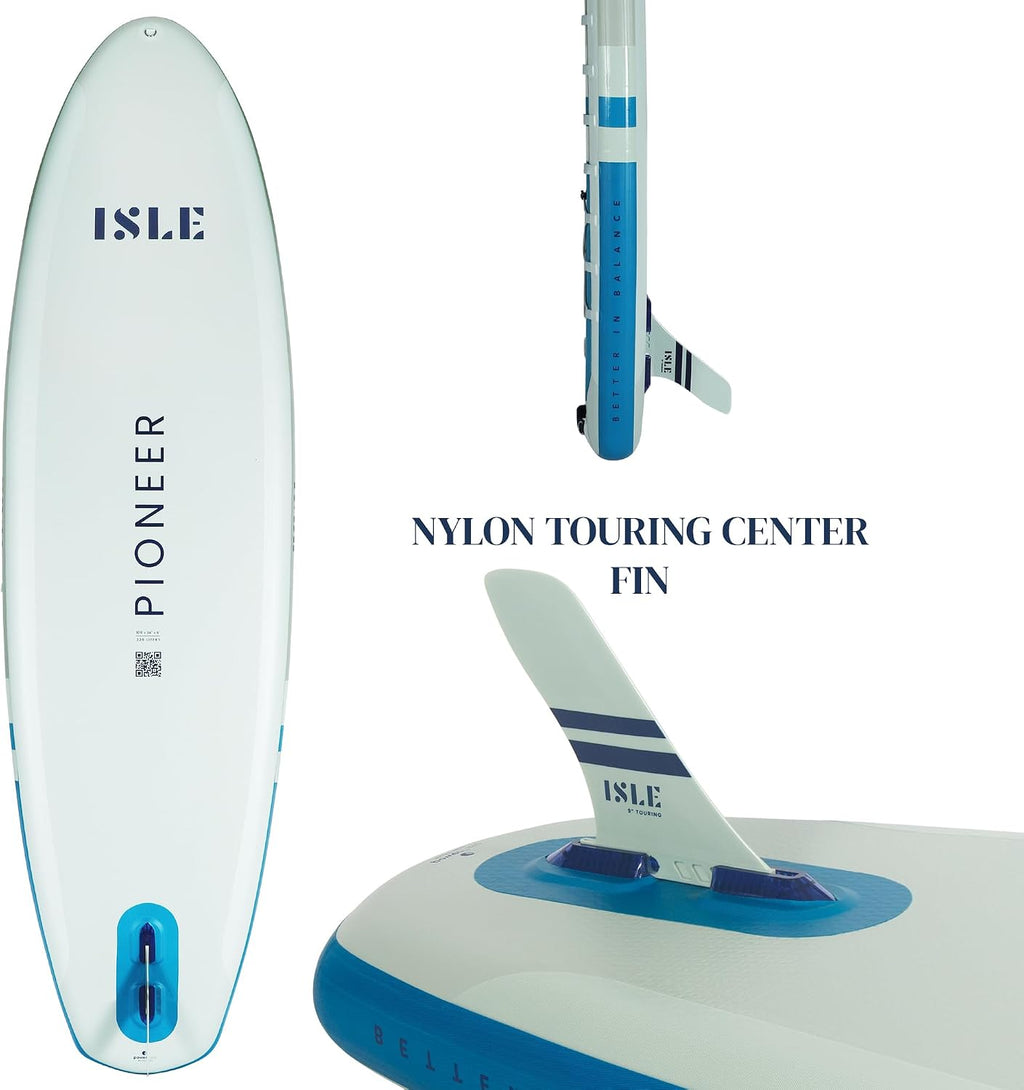 ISLE Explorer 3.0 Inflatable Stand Up Paddle Board & iSUP Bundle Accessory Pack, Adventure & Touring Board, Durable, Lightweight with Stable Wide Stance, 300 Pound Capacity, 11.6'x 6'