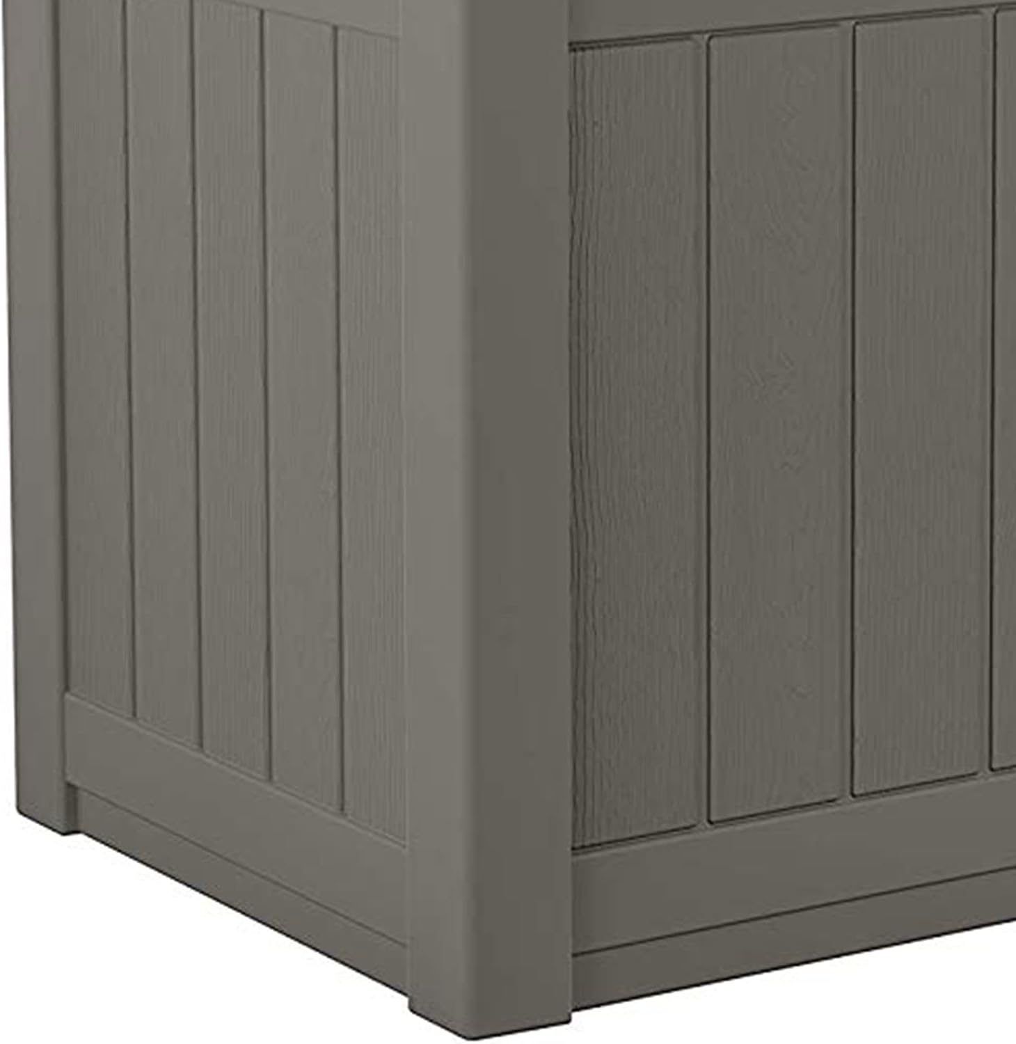 Suncast 22 Gallon Indoor or Outdoor Backyard Patio Small Storage Deck Box with Attractive Bench Seat and Reinforced Lid, Stone (4 Pack)