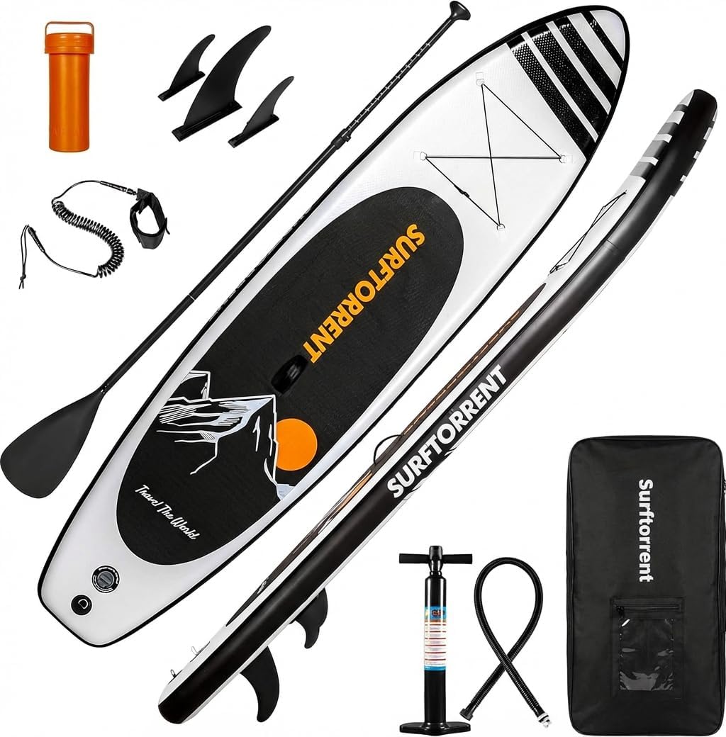Inflatable Stand Up Paddle Board Wave Board with SUP Accessories,Inflatable SUP Board for Beginner,Youth Paddle Board,Pink or Black Paddle Board for Adult