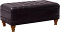 HomePop Deluxe Tufted Storage Bench with Hinged Lid, Espresso