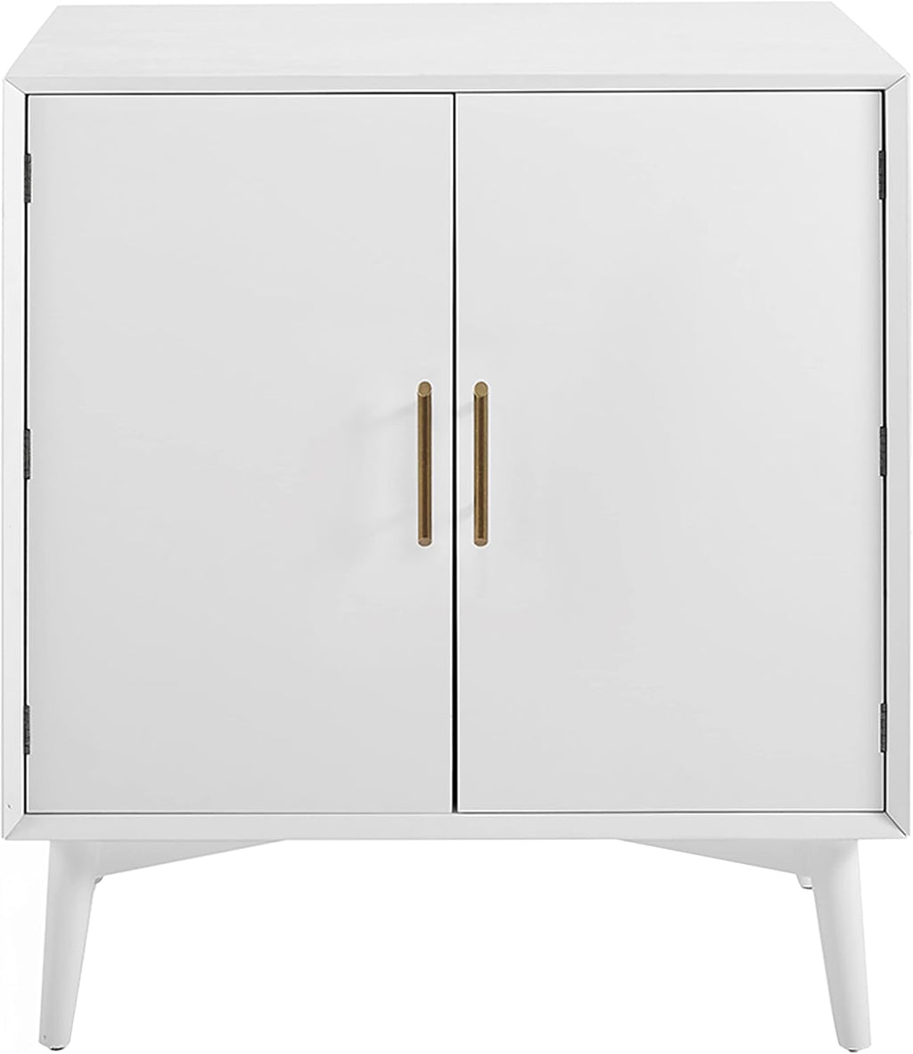 Crosley Furniture Landon Bar Cabinet with Storage Shelves and Wine Rack, White