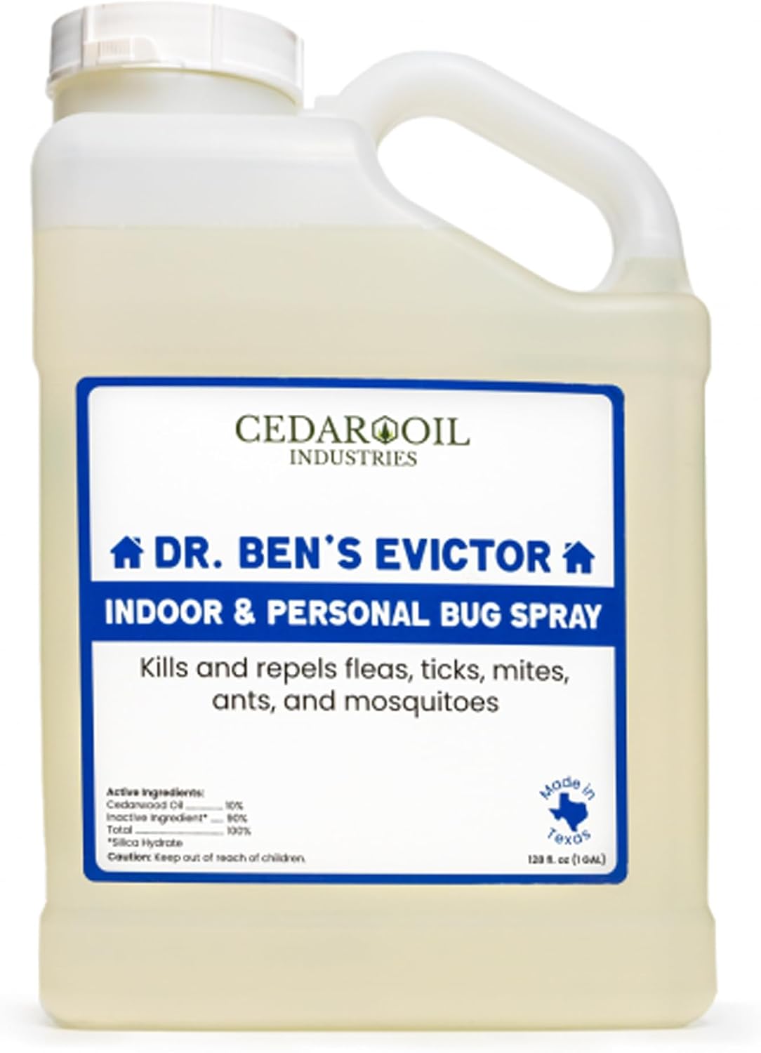 Dr. Ben's Evictor Indoor & Personal Bug Spray | Fast-Acting Solution, Eco-Friendly & Natural Pest Defense for Home, Family, Pets & Gear - 128 Fluid Oz