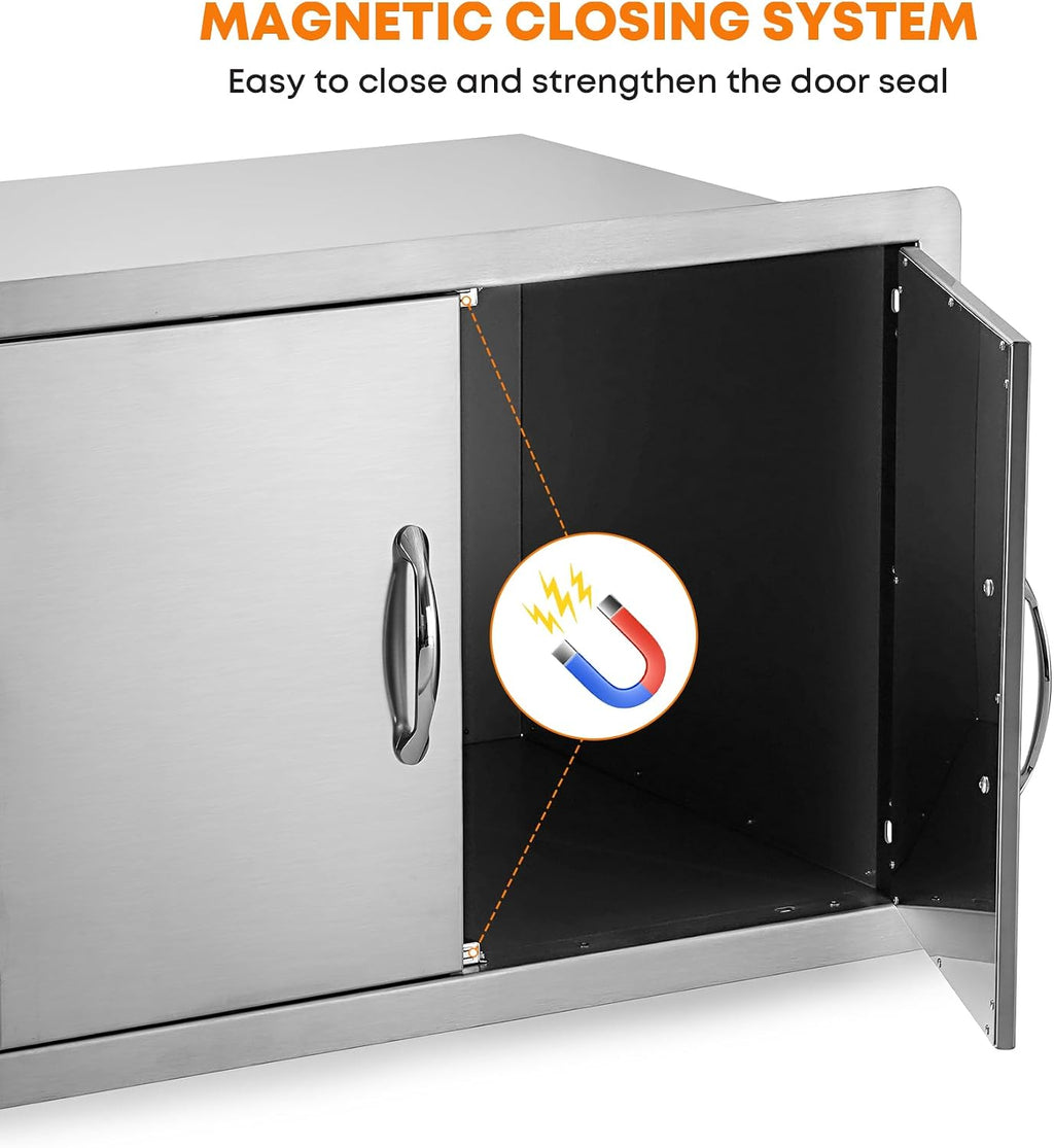 Stanbroil Stainless Steel Outdoor Kitchen Double Door Dry Storage Pantry, 30- Inch