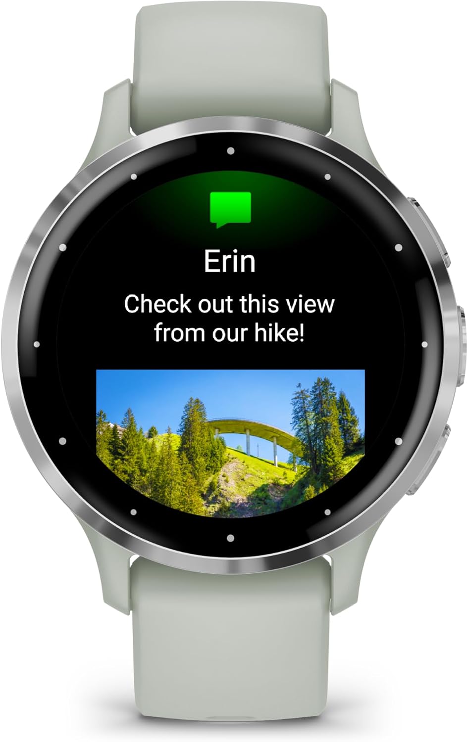 Garmin Venu 3S Advanced Fitness and Health Tracker Smart Watch Silver Stainless Steel Bezel with 41MM Sage Gray Case and Silicone Band 1.2 Inch AMOLED Display Bundle