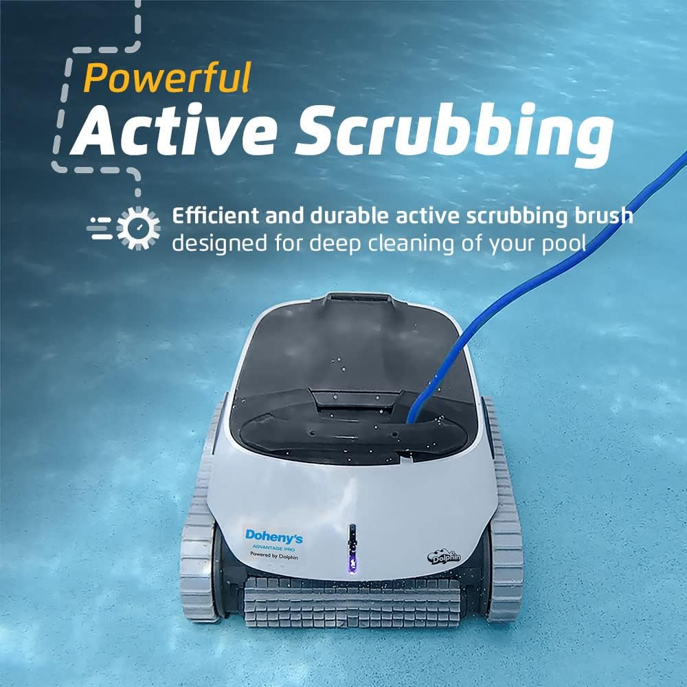 Dolphin Advantage Pro Wi-Fi Automatic Robotic Pool Vacuum Cleaner, 1-Hour Quick Clean, Waterline Scrubber Brush, Ideal for In-Ground Pools up to 50 FT in Length