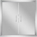 Anfrere 24' W x 24' H Outdoor Kitchen Door, Premium 304 Stainless Steel Double BBQ Panel Access Door for Outside Kitchen Commercial Grilling Station, Oven, Storage Cabinet