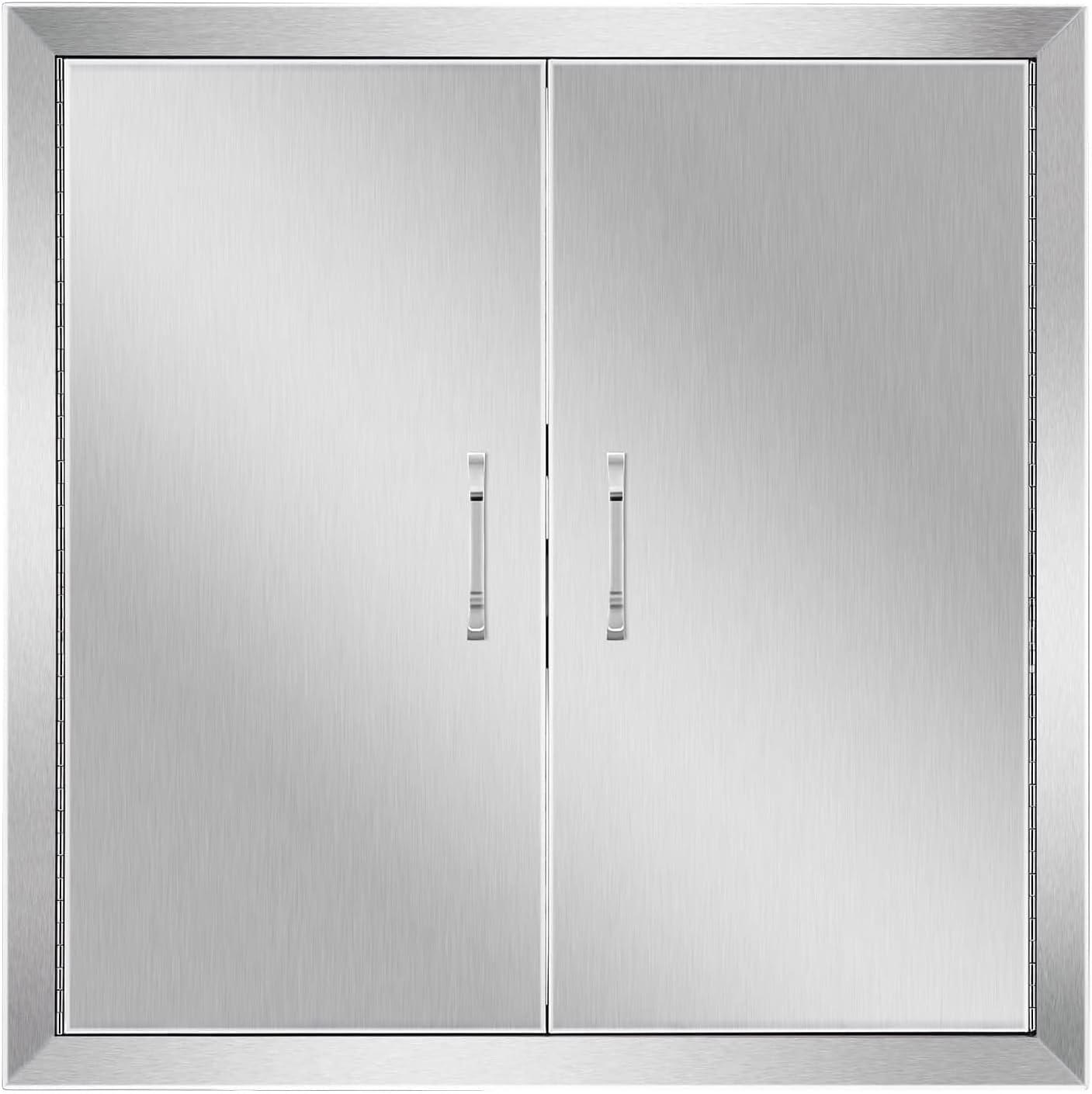 Anfrere 24' W x 24' H Outdoor Kitchen Door, Premium 304 Stainless Steel Double BBQ Panel Access Door for Outside Kitchen Commercial Grilling Station, Oven, Storage Cabinet