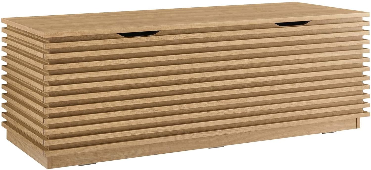 Modway Render 47' Wood Grain Storage Bench in Oak