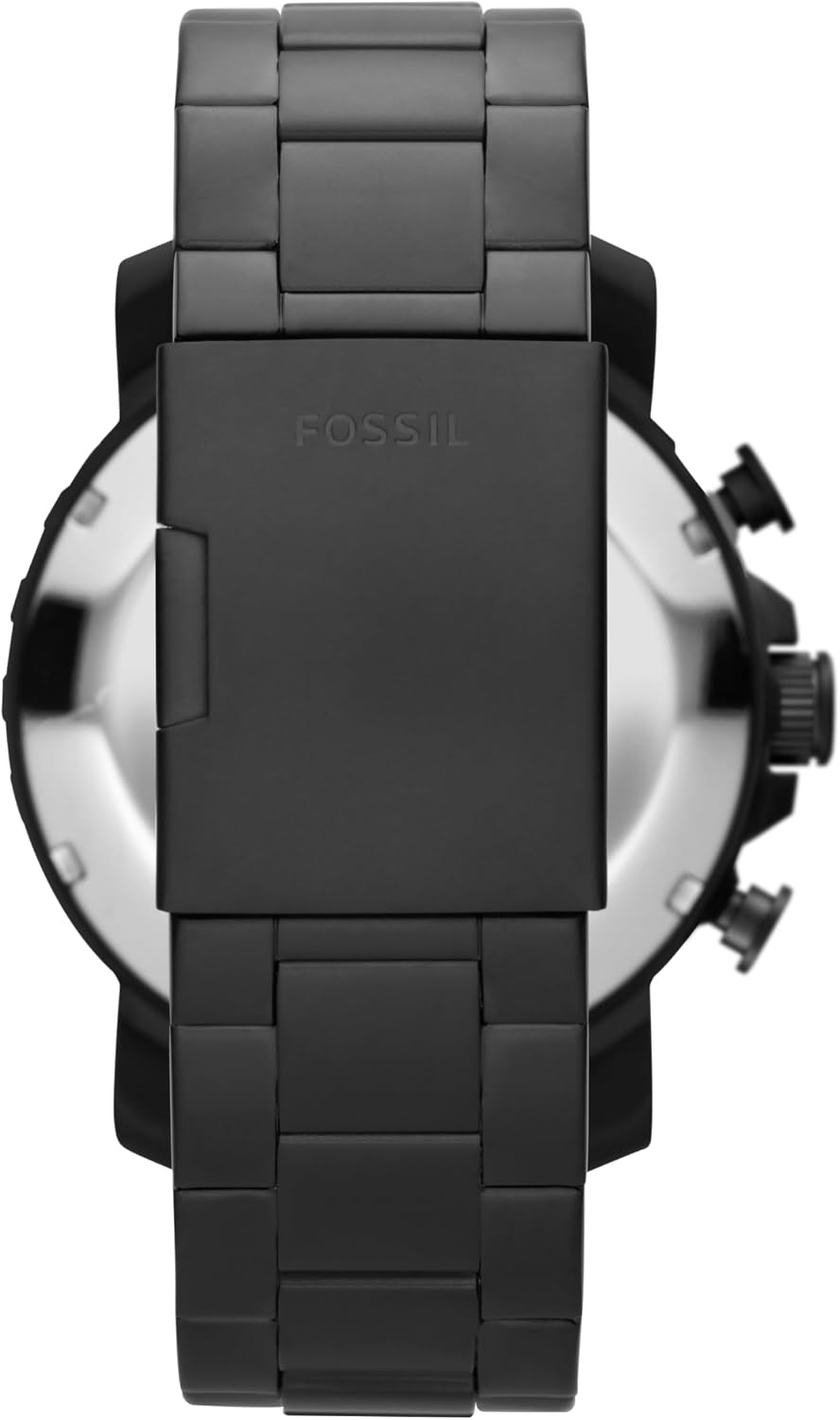 Fossil Men's Nate Quartz Watch, Oversized Stainless Steel Chronograph Watch for Men