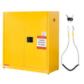 VEVOR Flammable Cabinet 18' x 43' x 46', 29 Gallon Flammable Storage Cabinet with Adjustable Shelf, Cold-Rolled and Galvanized Steel Fire Cabinets, for Commercial Industrial Home Use, Yellow