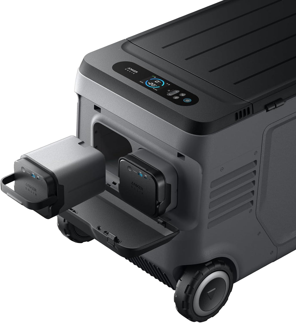 Anker SOLIX EverFrost 2 58L Cooler with Extra Battery, 61 qt Car Refrigerator, Electric Cooler with 288Wh Battery, Powered by AC/DC or Solar,for Outdoor Camping, Travel, and Fishing, Fits in Trucks