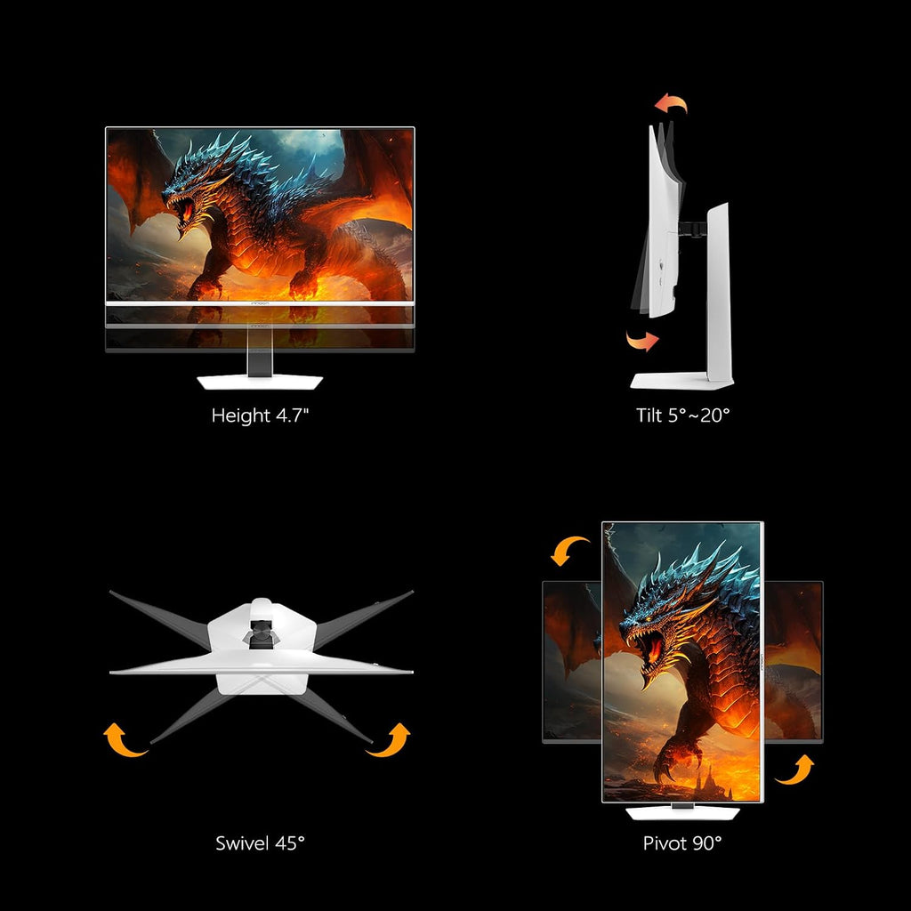 INNOCN 27' QD-OLED 3840 x 2160p 4K 240Hz Gaming Monitor, Gaming Console Ready, VRR, MAC-View Mode, HDR 400, 0.03ms, FPS/RTS, HDMI 2.1, DP, Speaker, Pivot Adjustable Stand, Ultra-Thin - GA27W1Q