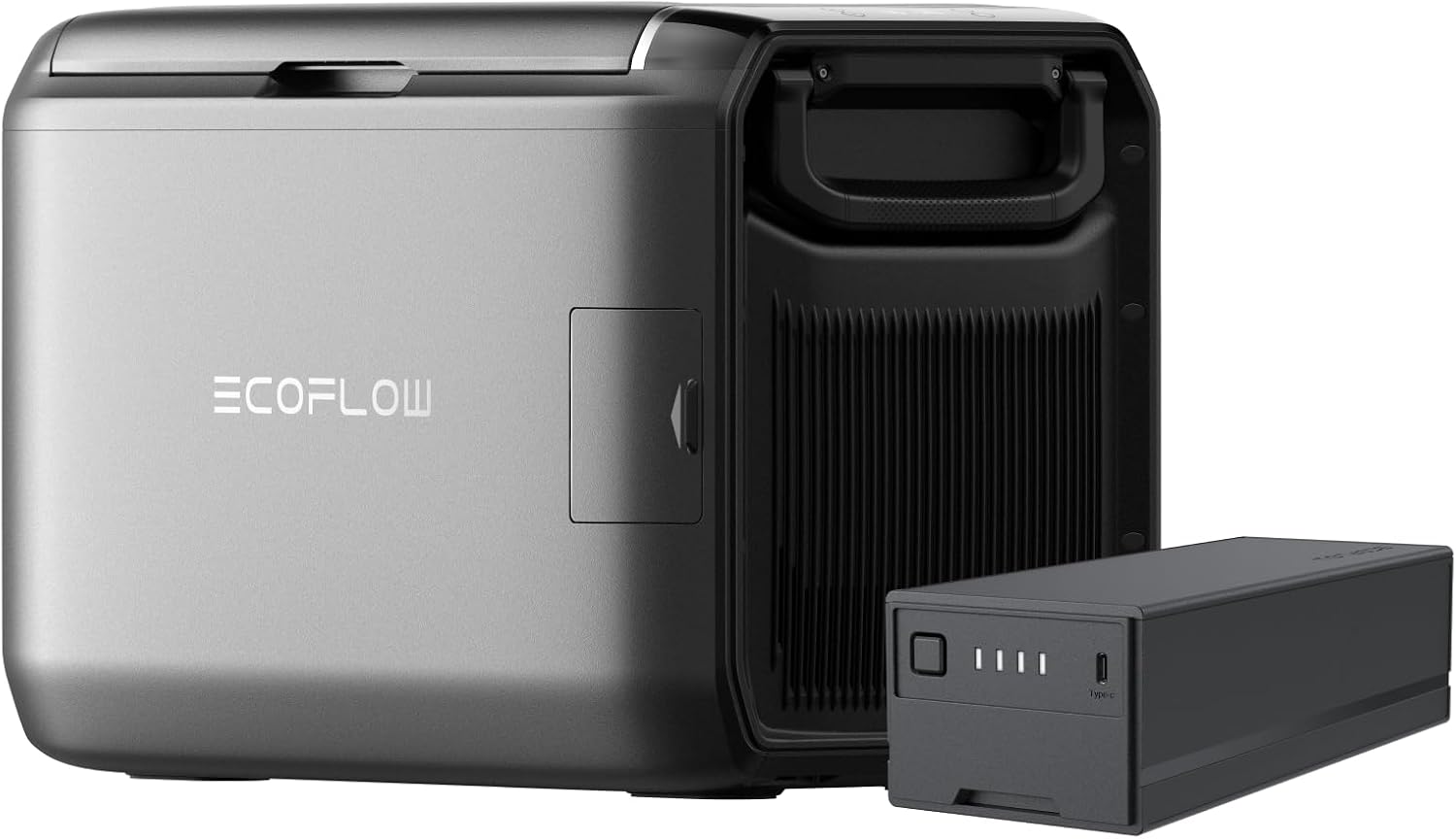 EF ECOFLOW GLACIER Classic 35L Portable Fridge Freezer with Battery, 43H Cooling Car Refrigerator, Battery Powered with App Control, 6 Charging Options, Fast&Quiet Electric Cooler for Camping, RV