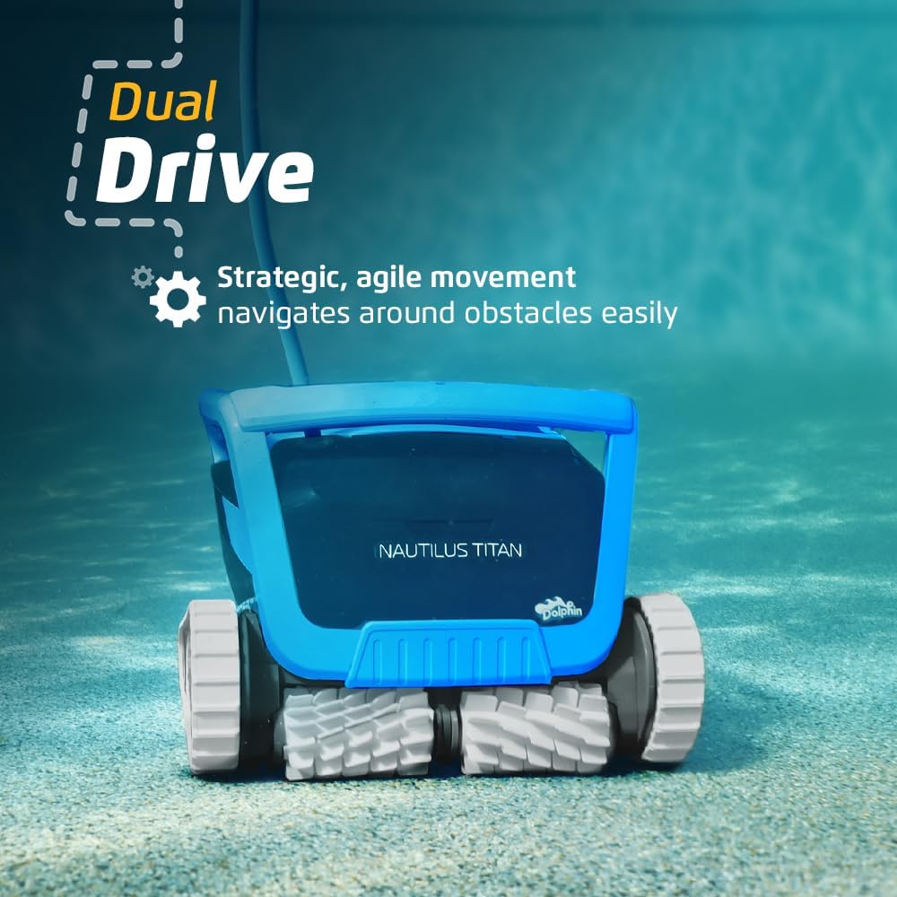 Dolphin (Upgraded 2026) Nautilus Titan Wi-Fi Automatic Robotic Pool Vacuum Cleaner Waterline Scrubbing, Multi-Layer Filtration, Ideal for Inground Pool up to 50 FT in Length