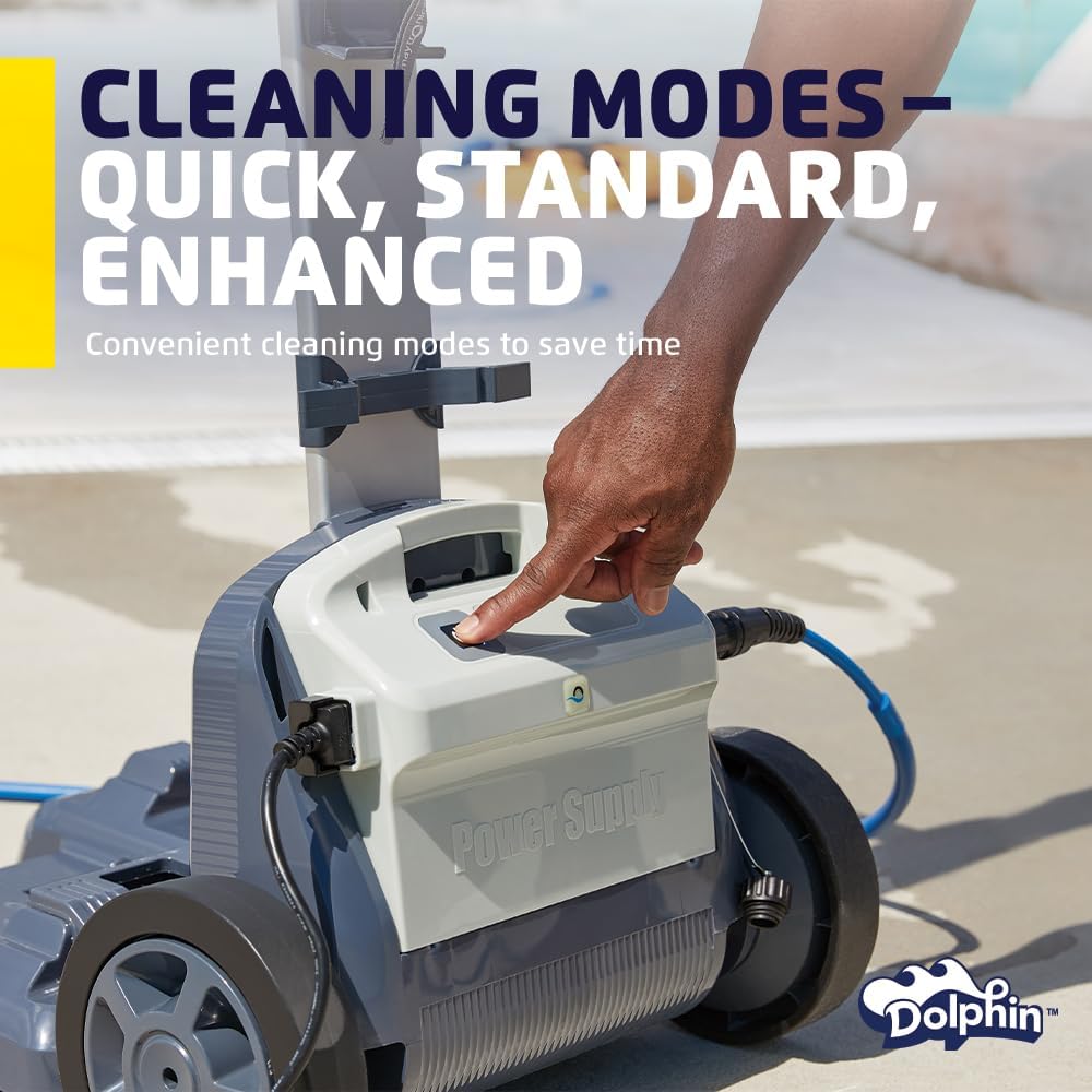 Dolphin W20 Automatic Robotic Pool Vacuum Cleaner Includes Remote Control and Caddy, Floor Cleaning Only, Ideal for Commercial Shallow Depth Pools up to 78 FT in Length
