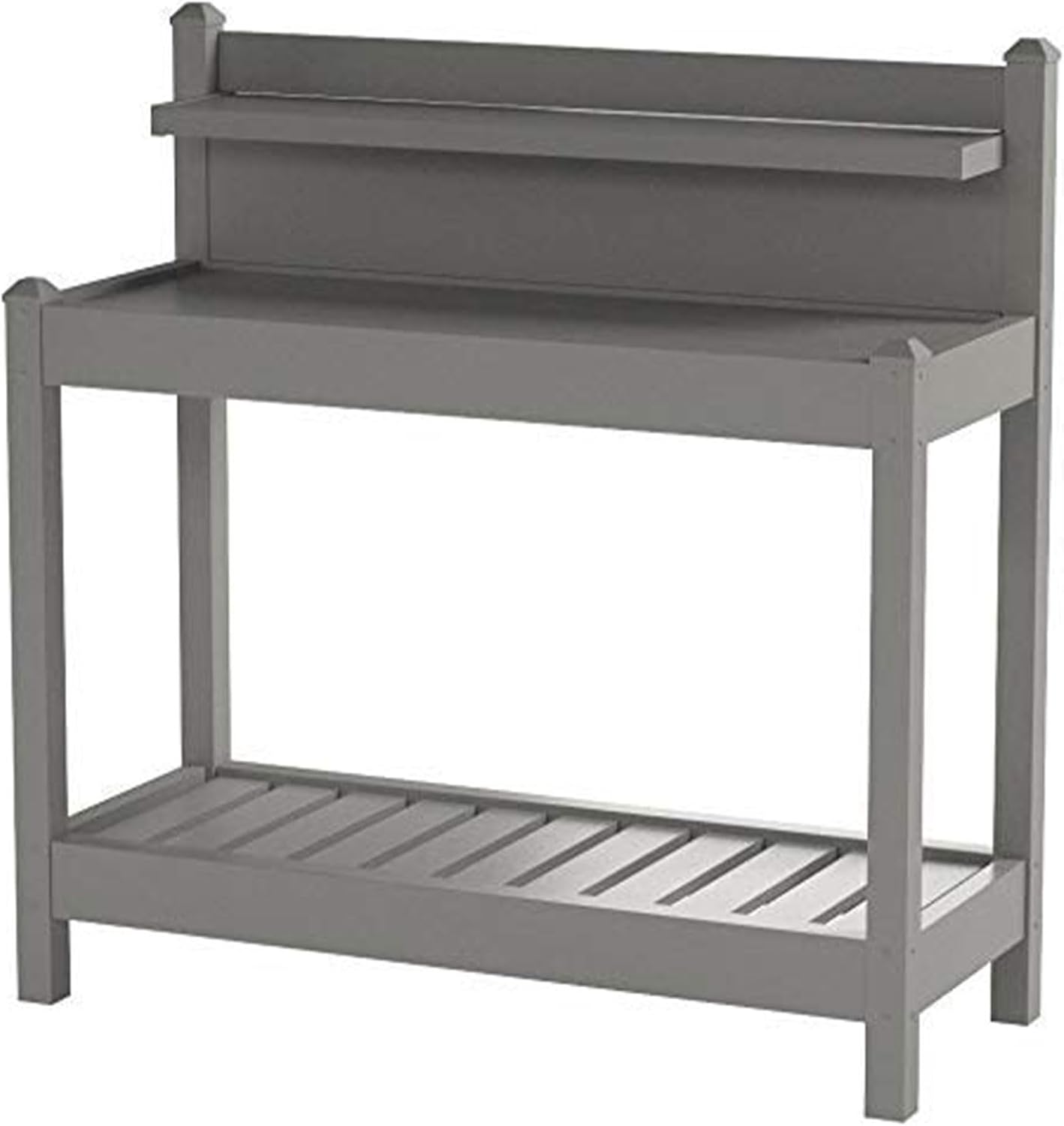 Dura-Trel Greenfield PVC Vinyl Indoor Outdoor Table Potting Bench Station with Shelf for Plant Accessories & Gardening Supplies Storage, Mocha
