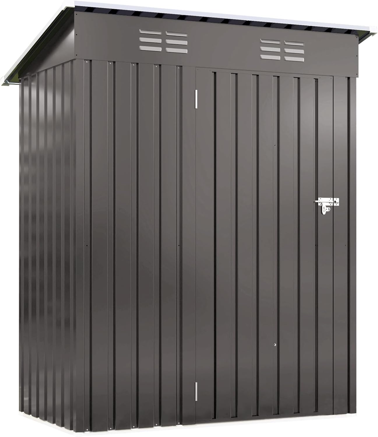 YOPTO 5X3 FT Sheds & Outdoor Storage,Metal Waterproof Tool Sheds with Pitched Roof and Lockable Door,Backyard House Buildings w/Vents,for Garden Sundries Sundries Bike,Gray