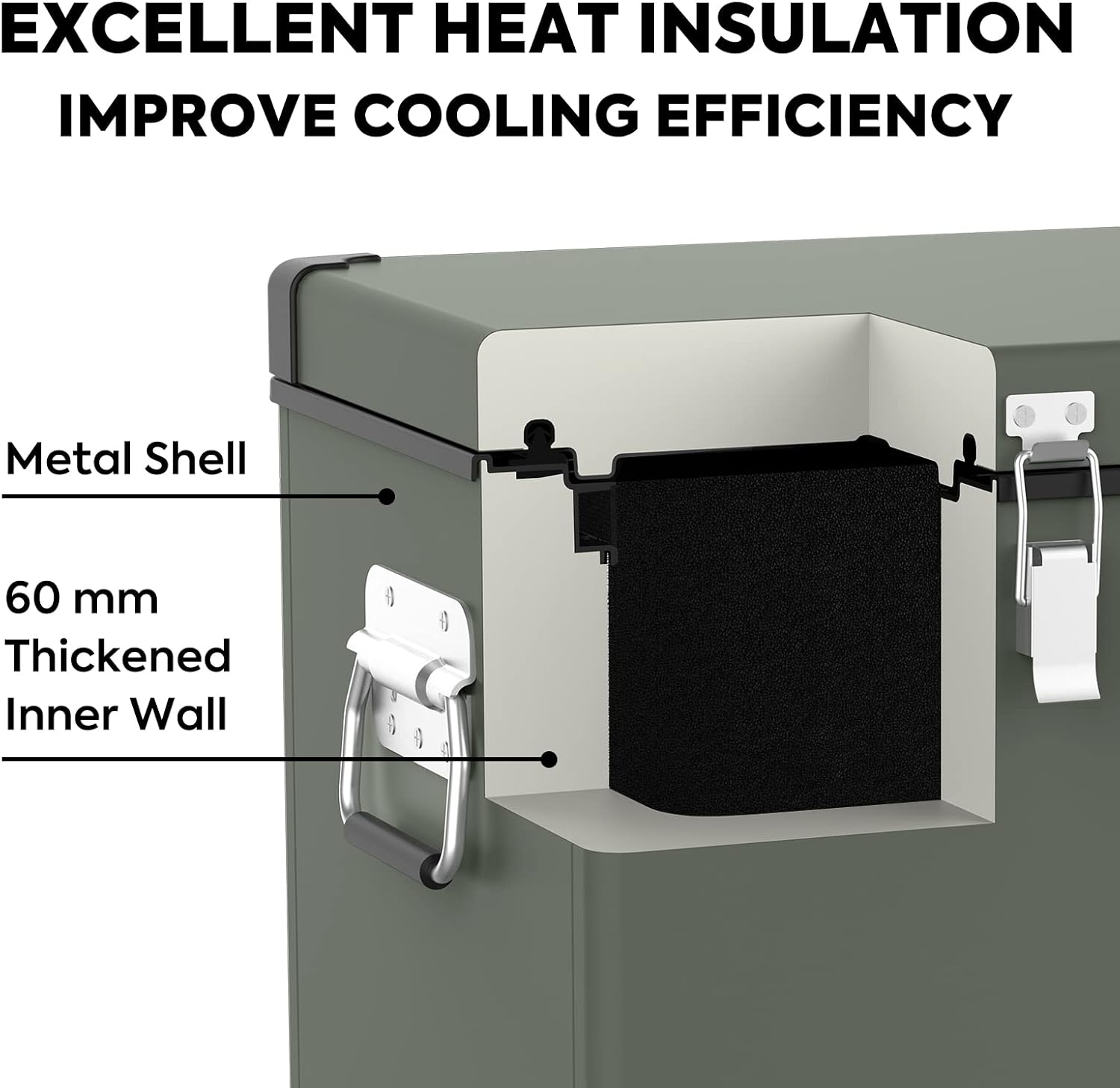 ICECO VL45 Portable Refrigerator with SECOP Compressor, 45 Liters Platinum Compact Refrigerator, DC 12/24V, AC 110-240V, 0℉ to 50℉, Home & Car Use (with Insulated Cover)