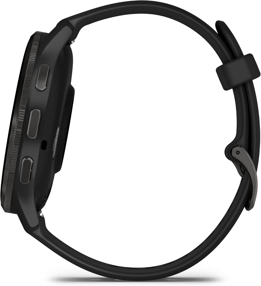 Garmin Venu 3 Advanced Fitness Health Tracker Smart Watch with Slate Stainless Steel Bezel and 45 MM Black Case and Silicone Band 1.4 Inch AMOLED Display Bundle
