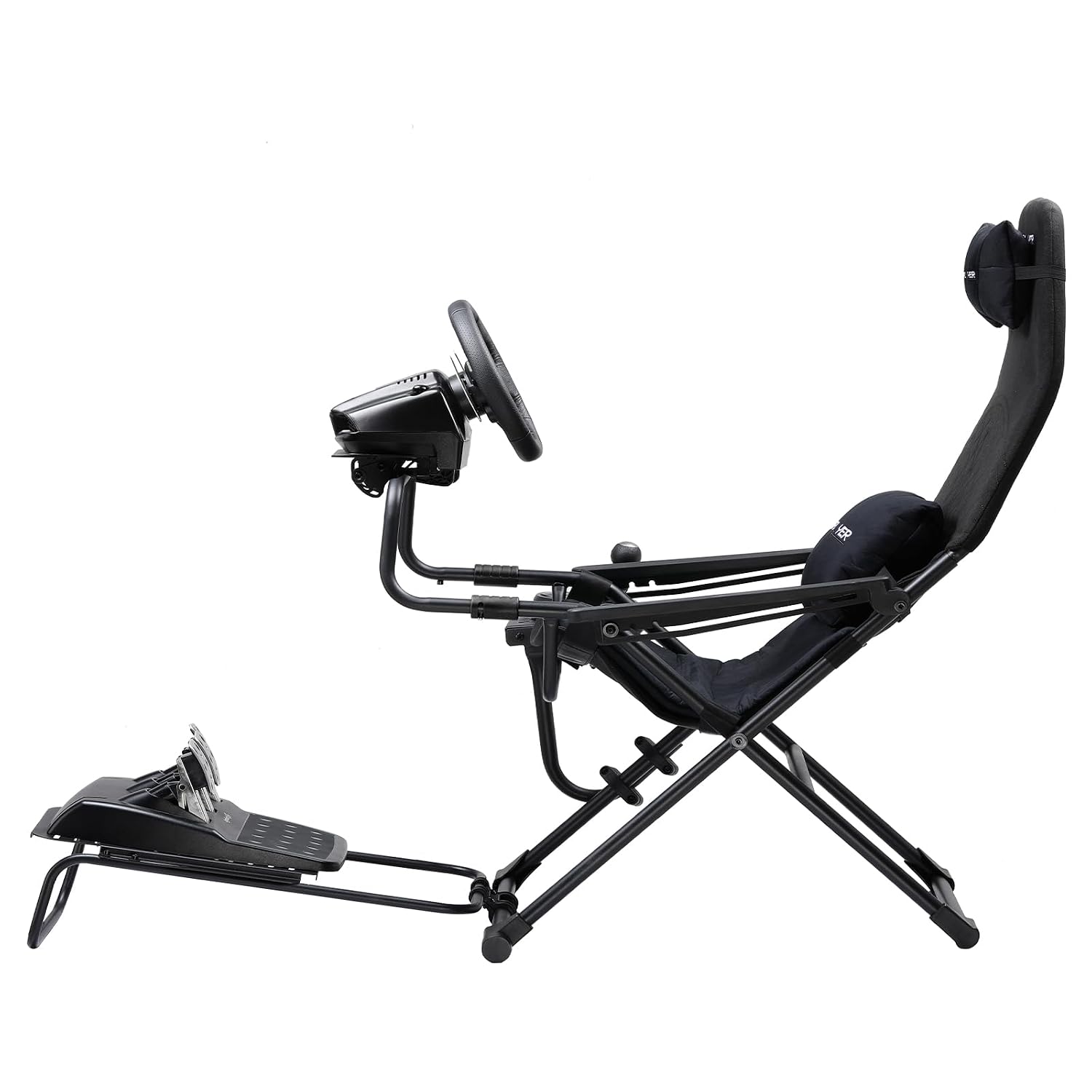 GTPLAYER Sim Racing Cockpit Foldable & Adjustable for High Performance Sim Racing Compact & Flexible Supports All Steering Wheels & Pedals for PC Wheel and Pedals Not Included(Black)