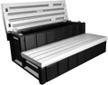 Confer Plastics Two Tier 36' Wide Storage Hot Tub Step: Durable, Multi-Functional, Non-Skid Spa Steps, Easy Installation, Sturdy, Long Lasting Upgrade to Your Space. Proudly Made in USA. - Grey