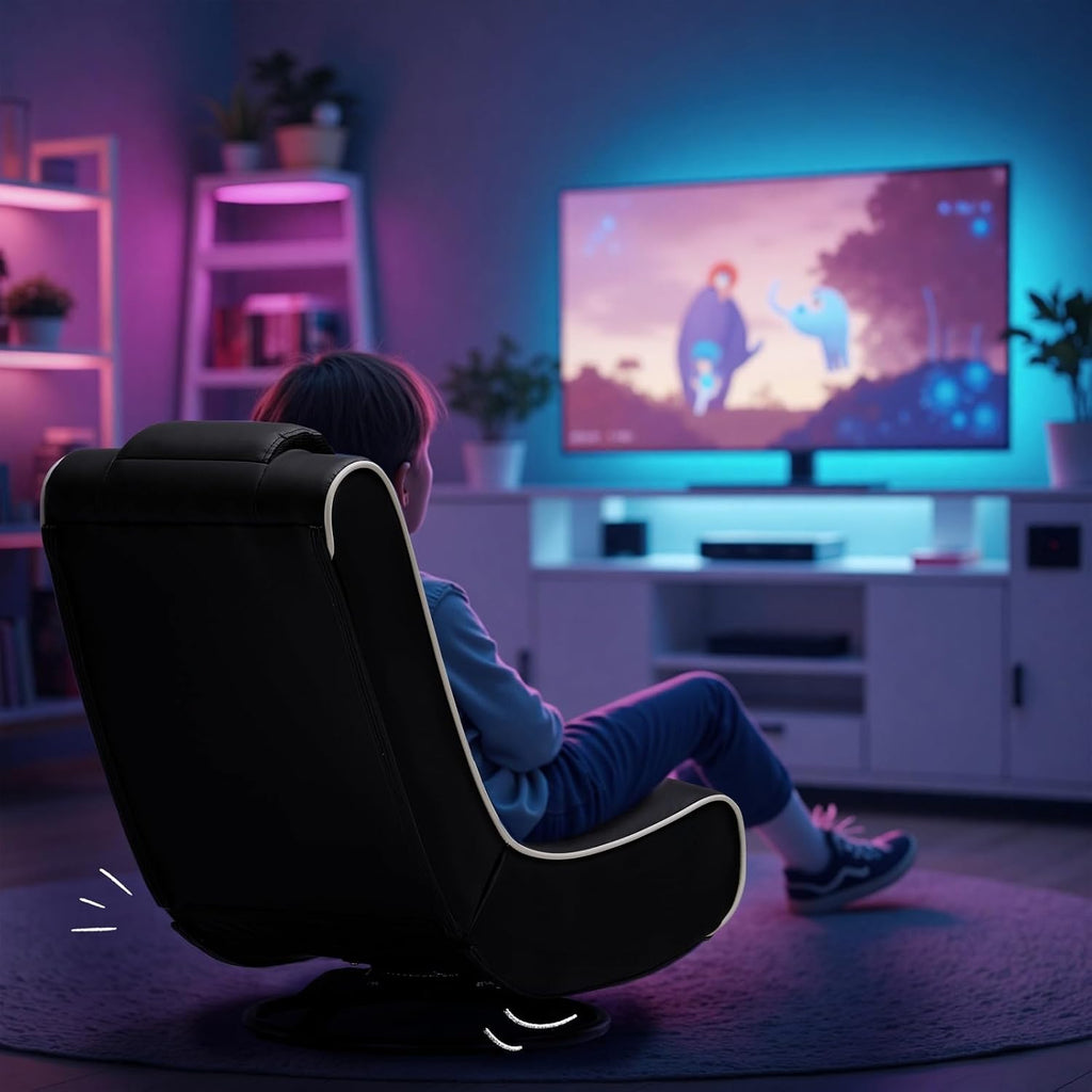 GTPLAYER Floor Gaming Chair Foldable Swivel Floor Chairs for Kids Boys Comfy Video Game Seat with 360° Multipurpose for Gamers, Bedroom or Game Room