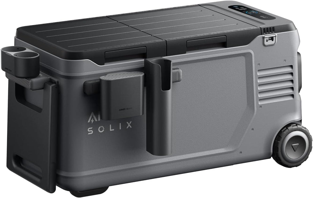 Anker SOLIX EverFrost 2 58L Cooler with Road Trip Kit, 61 qt Car Refrigerator, Electric Cooler with 288Wh Battery, Powered by AC/DC or Solar, for Camping, Travel, Fishing (Only 1 Battery Included)