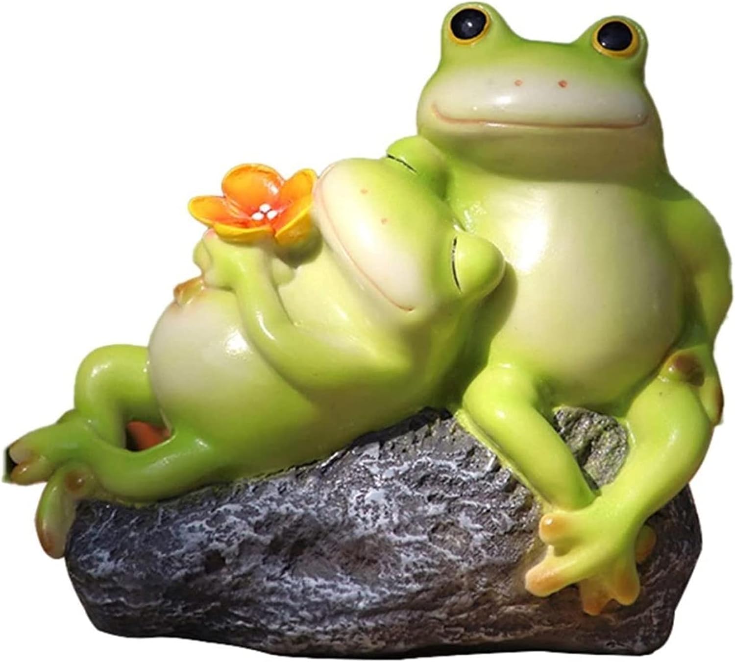 Sculpture Tabletop Statue 2pcs Couple Frog Statue Resin Sculpture Crafts Model Animal Statuette Outdoor Balcony Flower Pot Garden Pavilion Pond Decoration Gift