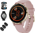 Garmin 010-02785-03 Venu 3S Health Fitness GPS Smartwatch Gold Steel Bezel with Dust Rose Case 41mm Bundle with Dust Cover 3 Pack, 2-Pack Screen Protector and 2 YR CPS Enhanced Protection Pack