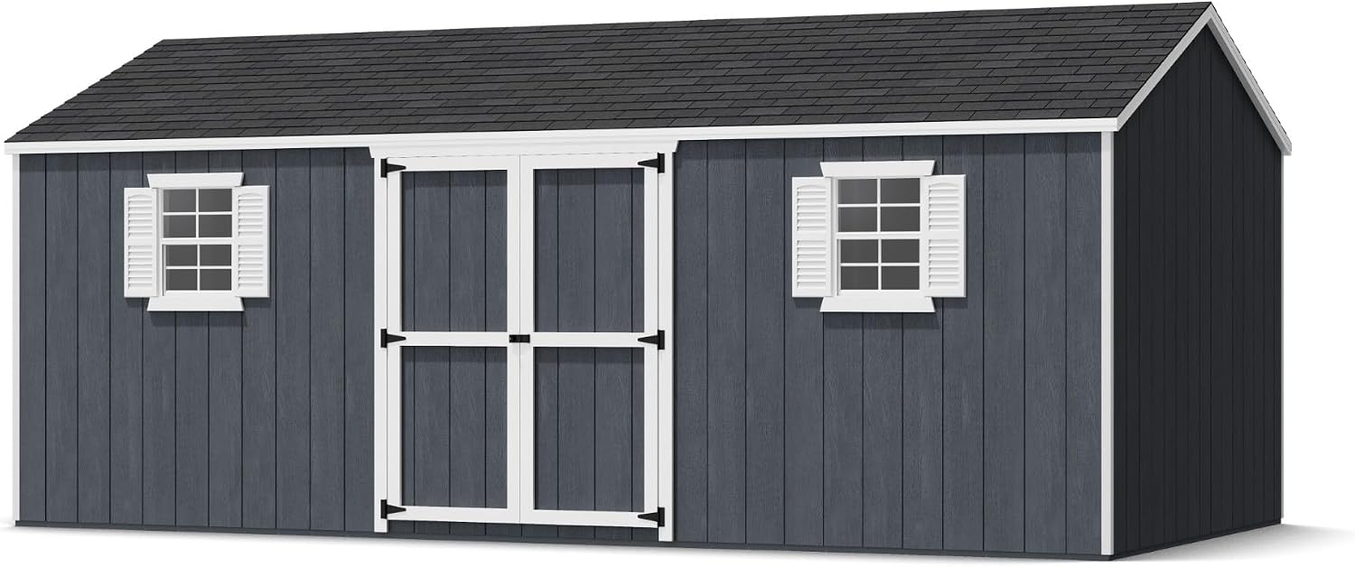 Little Cottage Co. 10x20 Value Workshop Shed with Operable Windows and Floor, Outdoor Wood Storage Do-It-Yourself Precut Kit