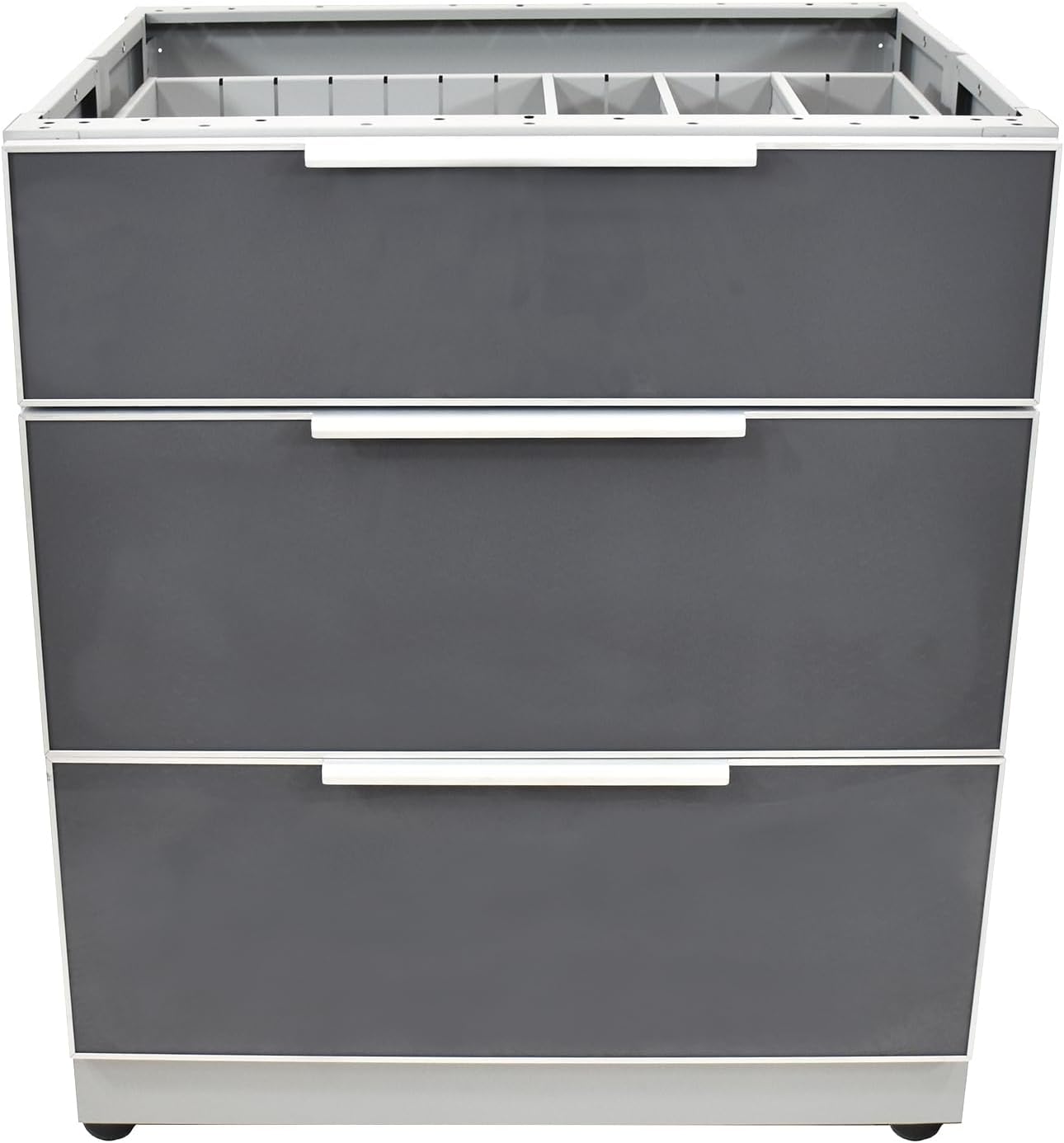 Blue Sky Outdoor Living 2-Piece Modular Outdoor Kitchen Combo Set - Weather-Resistant Stainless Steel and Tempered Glass - Includes 3-Drawer Storage, 2-Door Storage, and 2 Extended Countertops