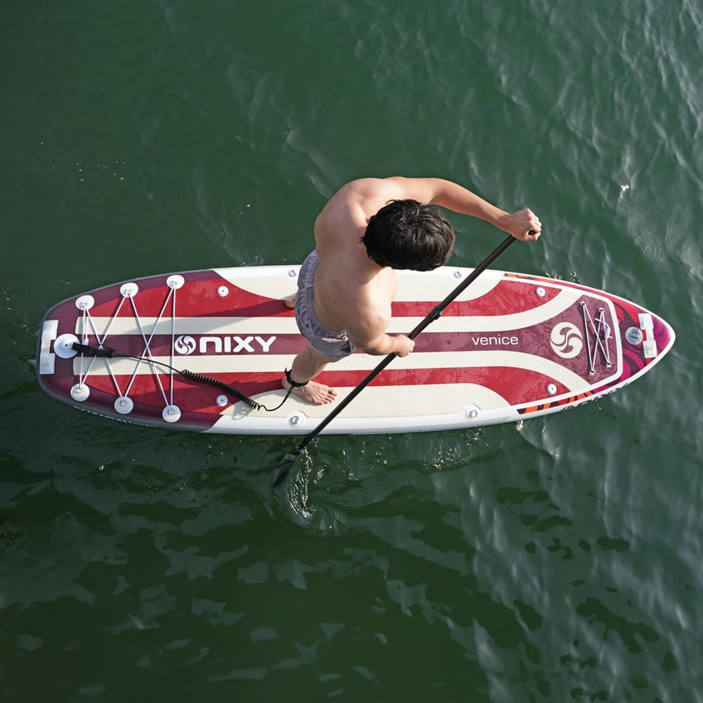 NIXY Venice G5 Cruiser & Yoga Inflatable Paddle Board | 10'6' x 34' x 6' Ultra-Light SUP with Welded Seams, Woven Drop Stitch for Safety and Durability.