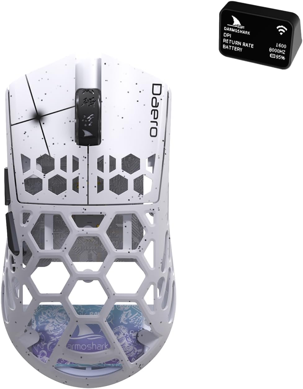 Darmoshark M2PRO Carbon Fiber Wireless Gaming Mouse,Tri-Mode 8K/USB-C/Bluetooth Mouse Up to 30000DPI,PAW3950 Optical Sensor Lightweight 40g,5 programmable Button,Computer Mouse for Laptop,PC,Mac
