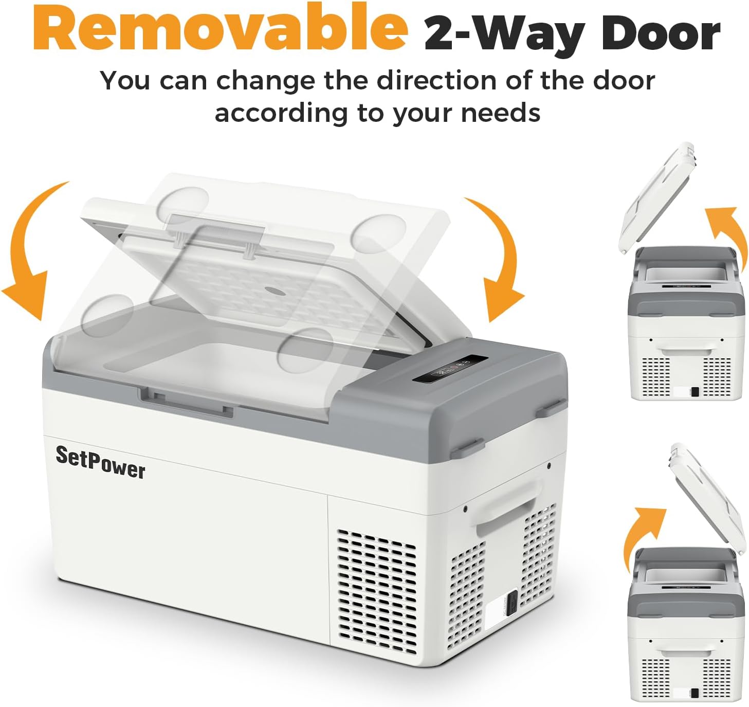 Setpower Electric Coolers for Vehicles AC/DC 12V Refrigerator, 20L/21QT Car Refrigerator Portable Freezer, Car Fridge Plug In Cooler for Truck RV SUV Van Travel Camping, White(1-year warranty)