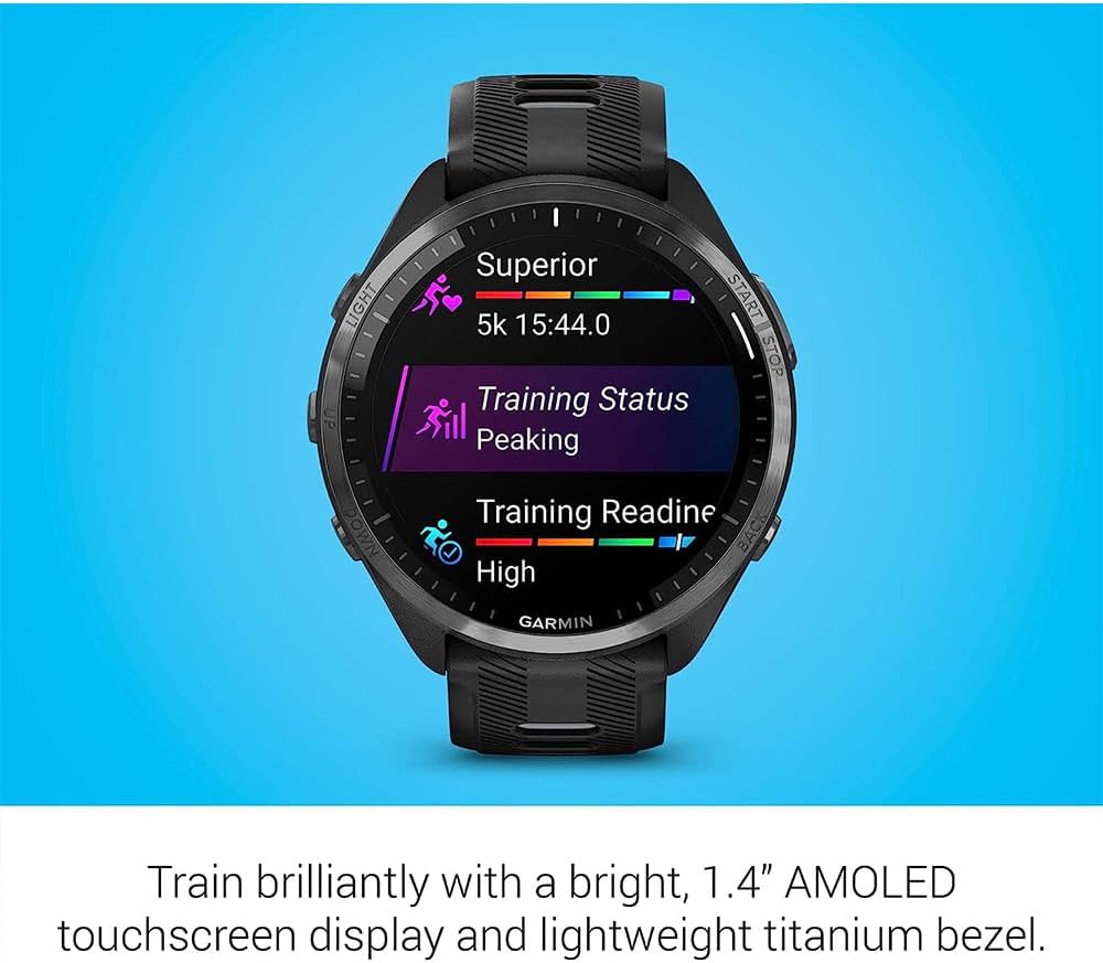 Garmin 010-02809-00 Forerunner 965 Running Smartwatch Black and Powder Gray Bundle with Deco Essentials Exclusive 26 Month CPS Enhanced Protection Pack